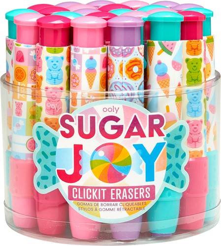 Ooly Click It Erasers Tub of 24 Sugar Joy