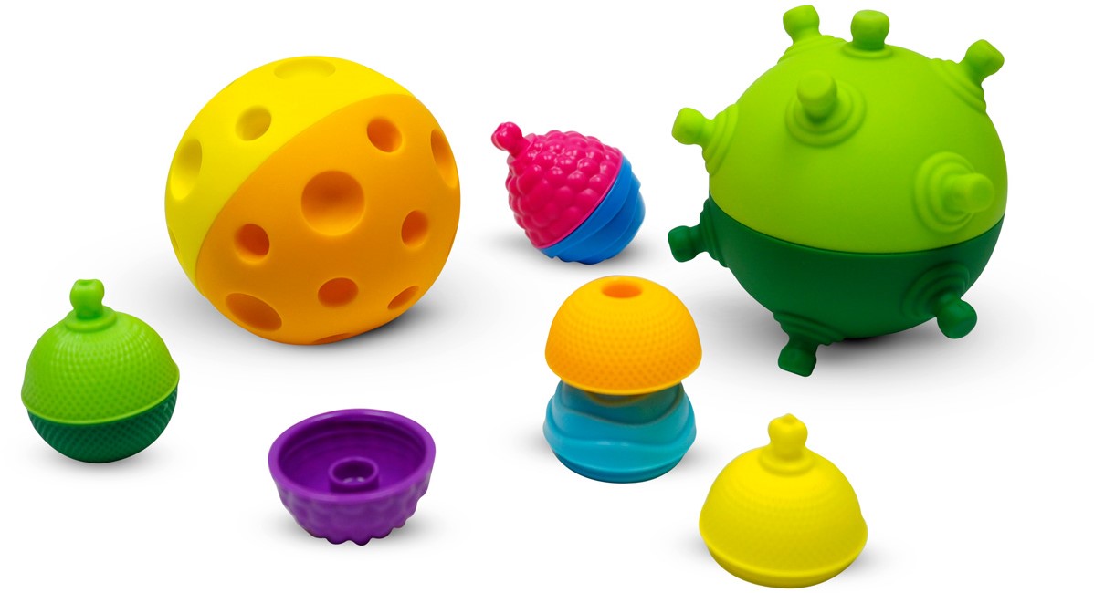 Lalaboom Sensory balls and educational beads (12 pcs)