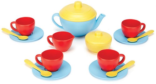 Green Toys Tea set with blue teapot