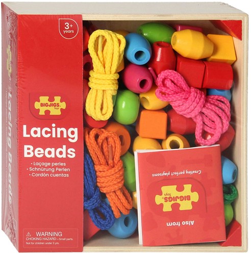 Bigjigs Jar of Lacing Beads