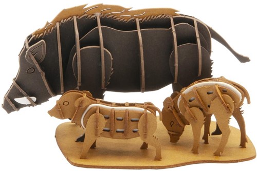 FRIDOLIN 3D paper model - Wild boar family