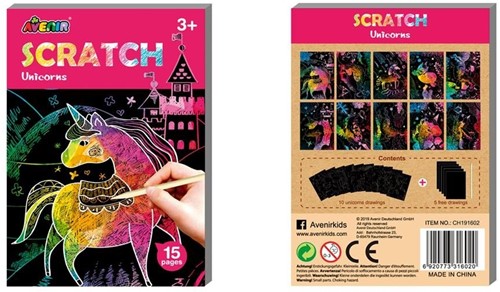 AVENIR Scratch Art Book Mini A6 - Unicorns